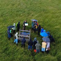 Participants of the Paludi Summer School from above (drone picture) ©Thünen-Institut/ Ullrich Dettmann
