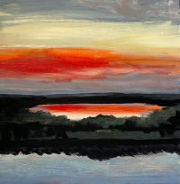 Bild: Anett Simon, Peene bei Anklam, Acrylskizze auf Papier, 2022.