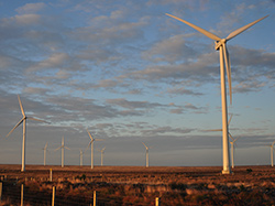 Windkraftanlagen auf Moor in Caithness, Schottland